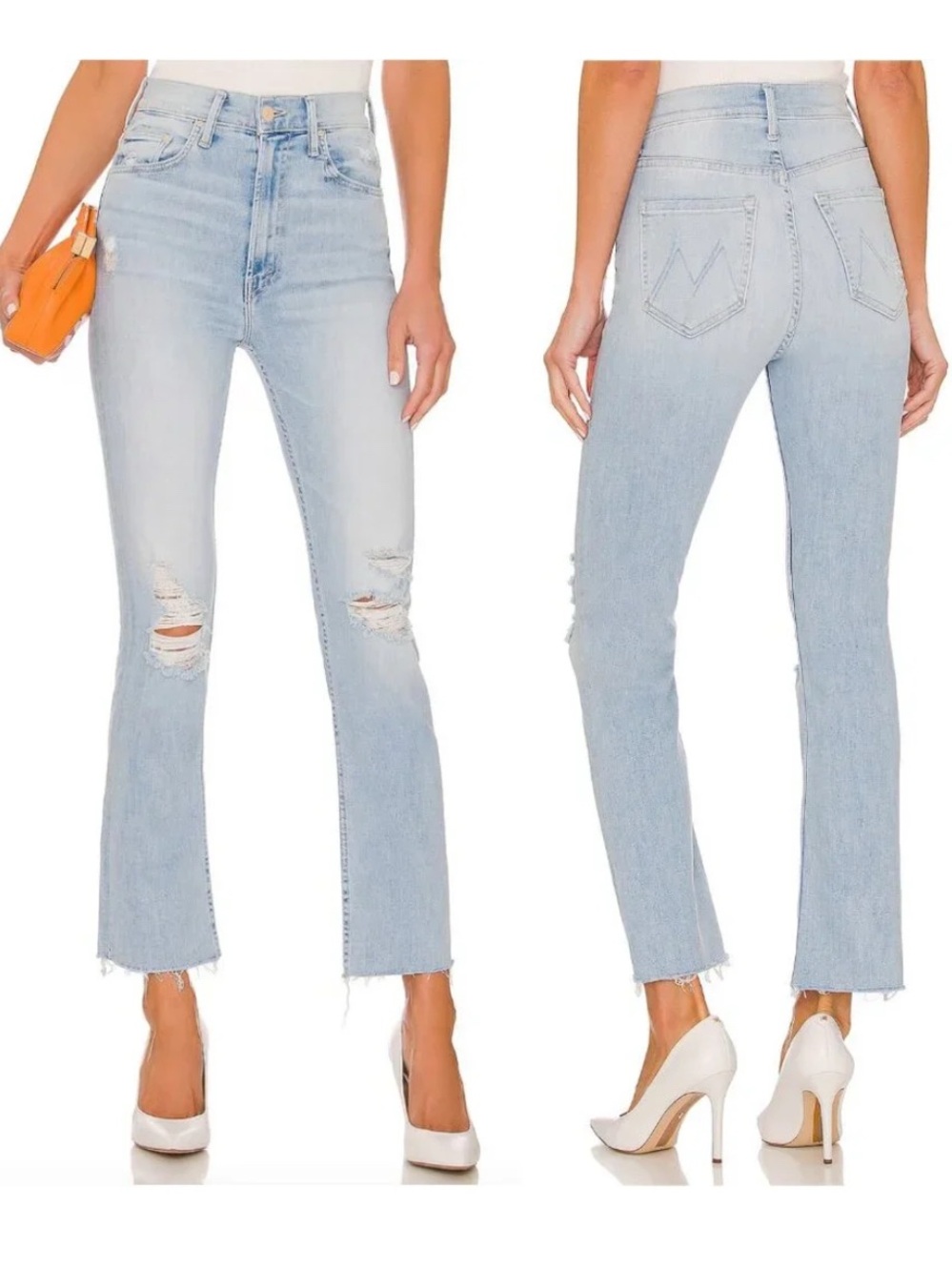 MOTHER Jeans Light Wash Denim High-Rise Jeans